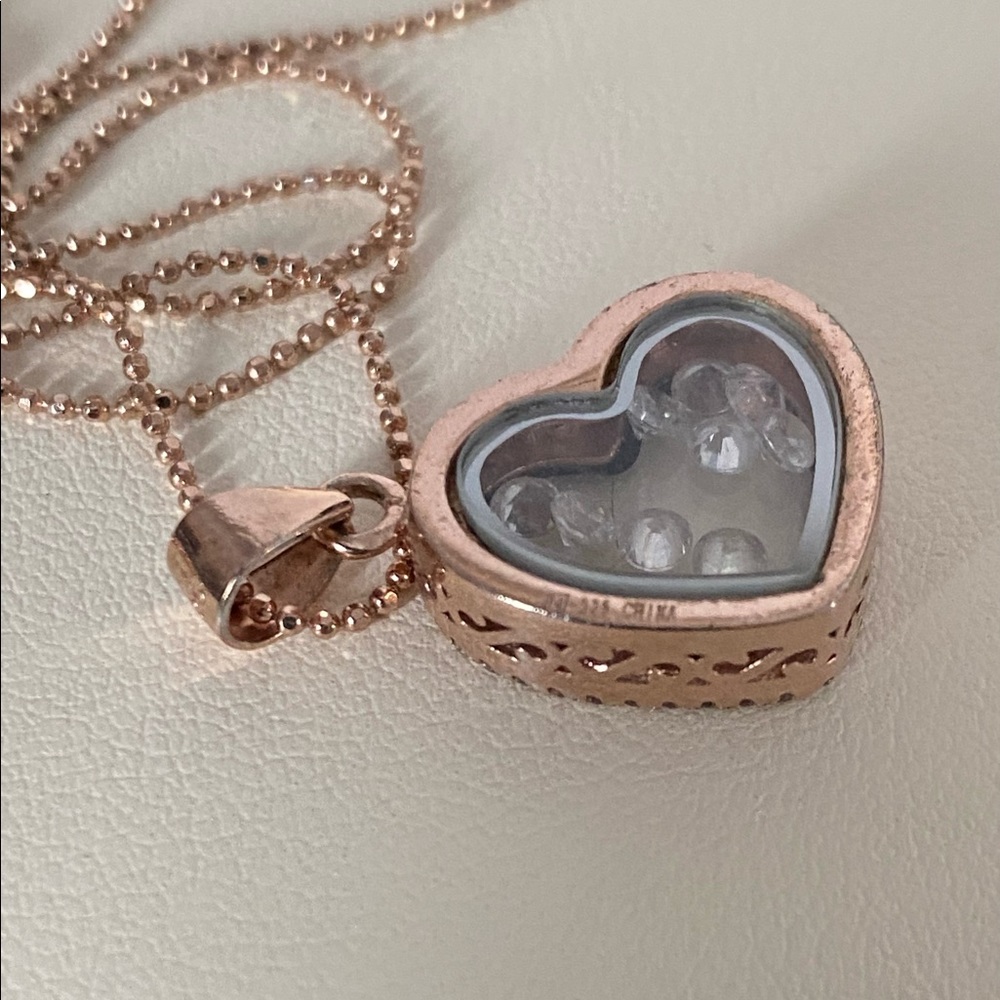 Chopard style pink gold over necklace